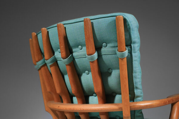 Paire de fauteuil Grand repos par guillerme et chambron en chêne années 60