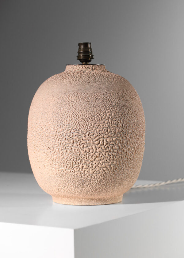 lampe de table en céramique Etlin années 40 / 50 rose - G737