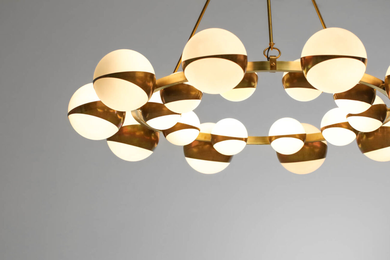 Grand lustre italien moderne "Athena" style Stilnovo design italien - EL101