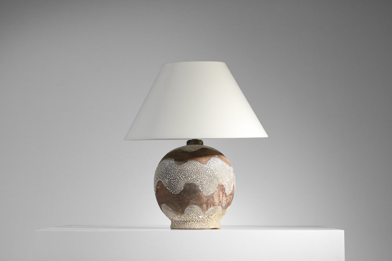 French 50's ceramic lamp in the style of Jean Besnard - I219 - Image 8
