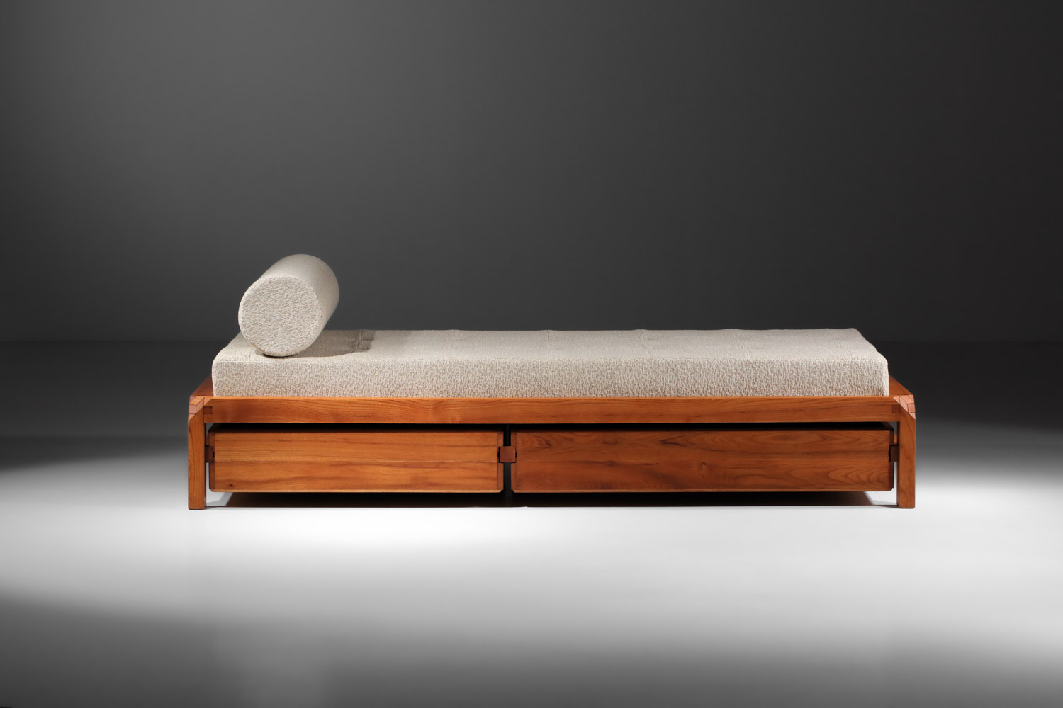 day bed banquette L03 par pierre chapo en orme massif années 60 - G276