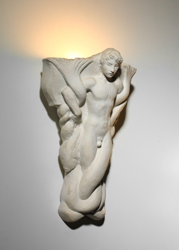 paire d'appliques de vadim androusov en céramique enduite des années 40 modele adam et eve - I444