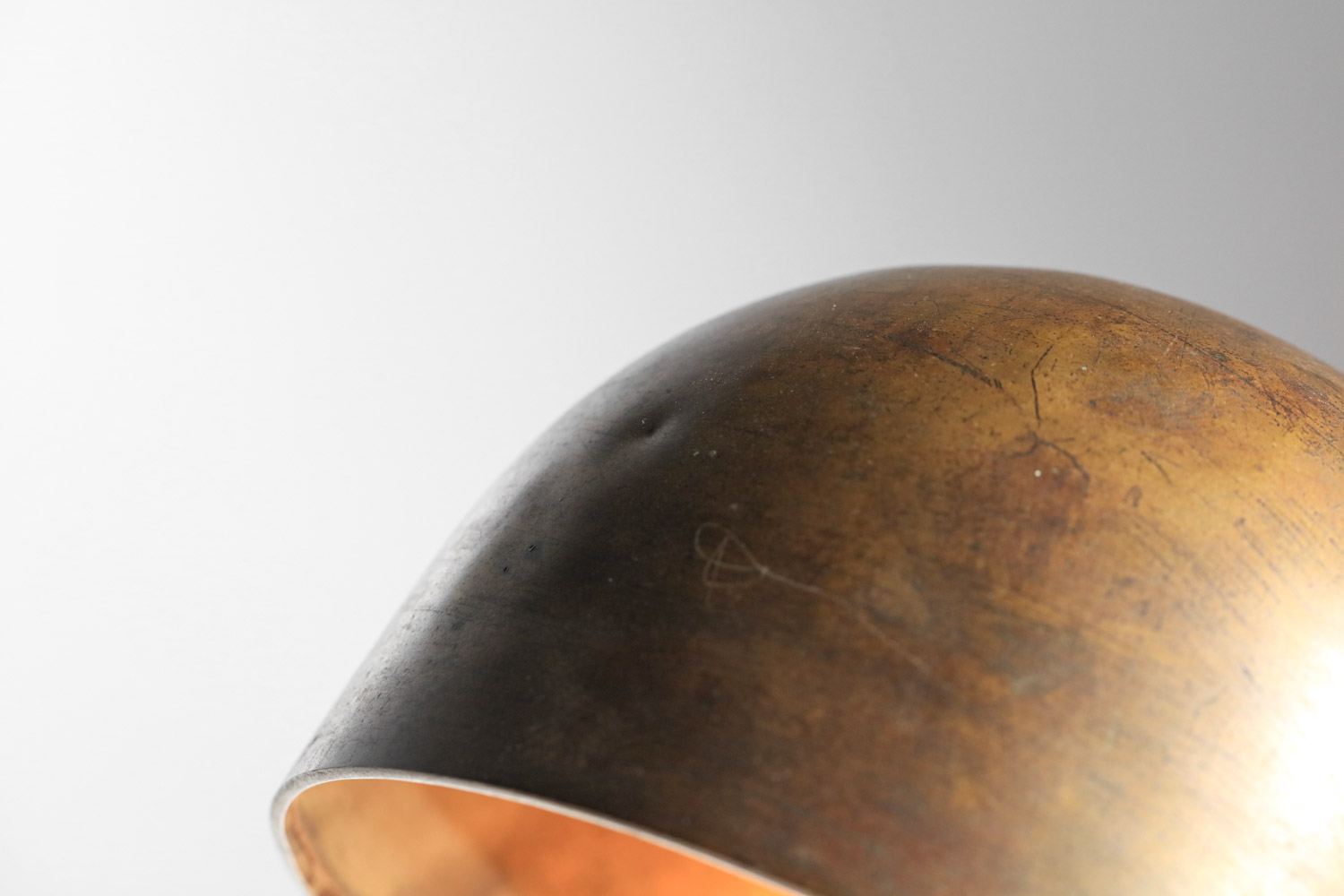 large 50's wood and brass table lamp in the felix aublet style - H681 - Image 8