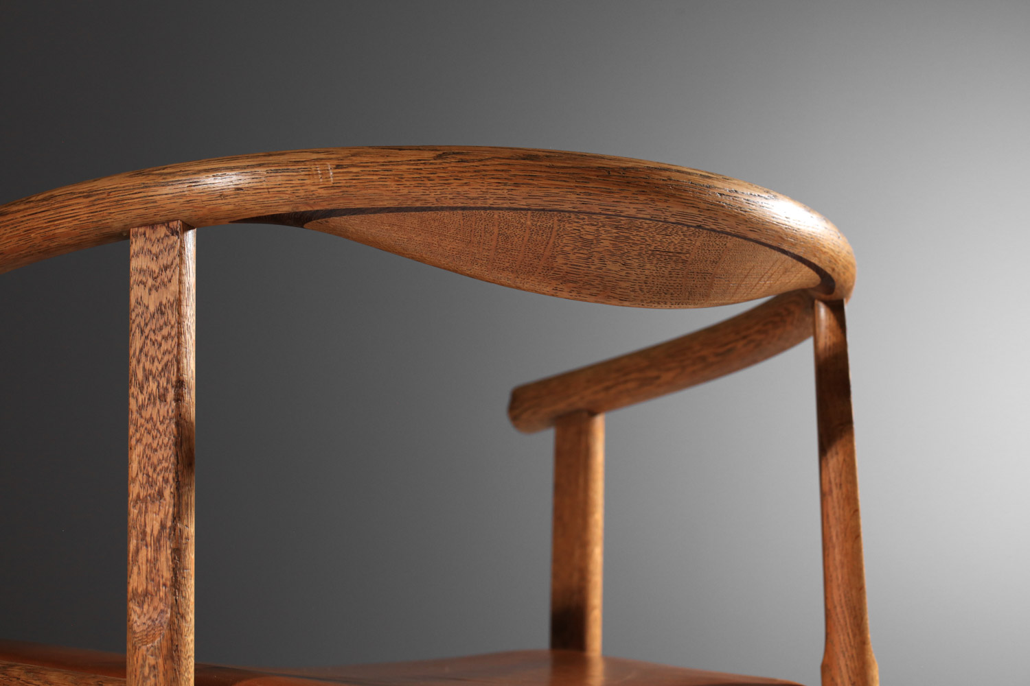 fauteuil de bureau hans wegner PP203 en chêne massif originale années 50 - J444