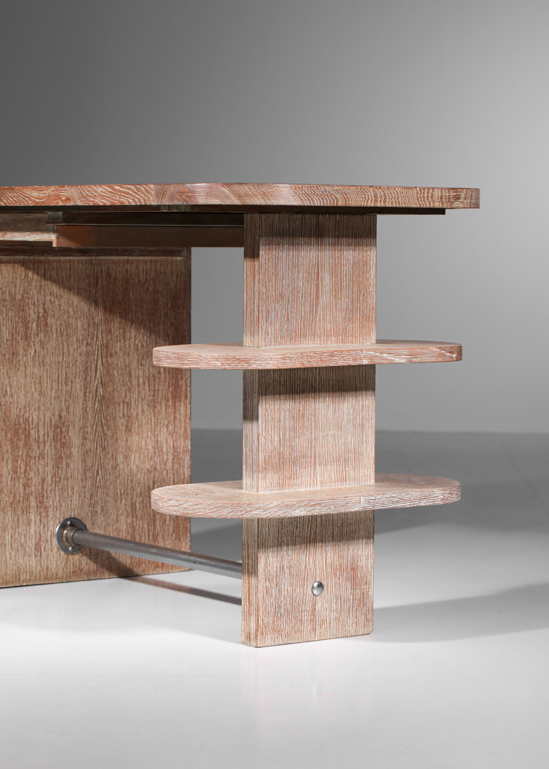 bureau moderrniste en chêne cérusé style jean michel frank années 40 - J431