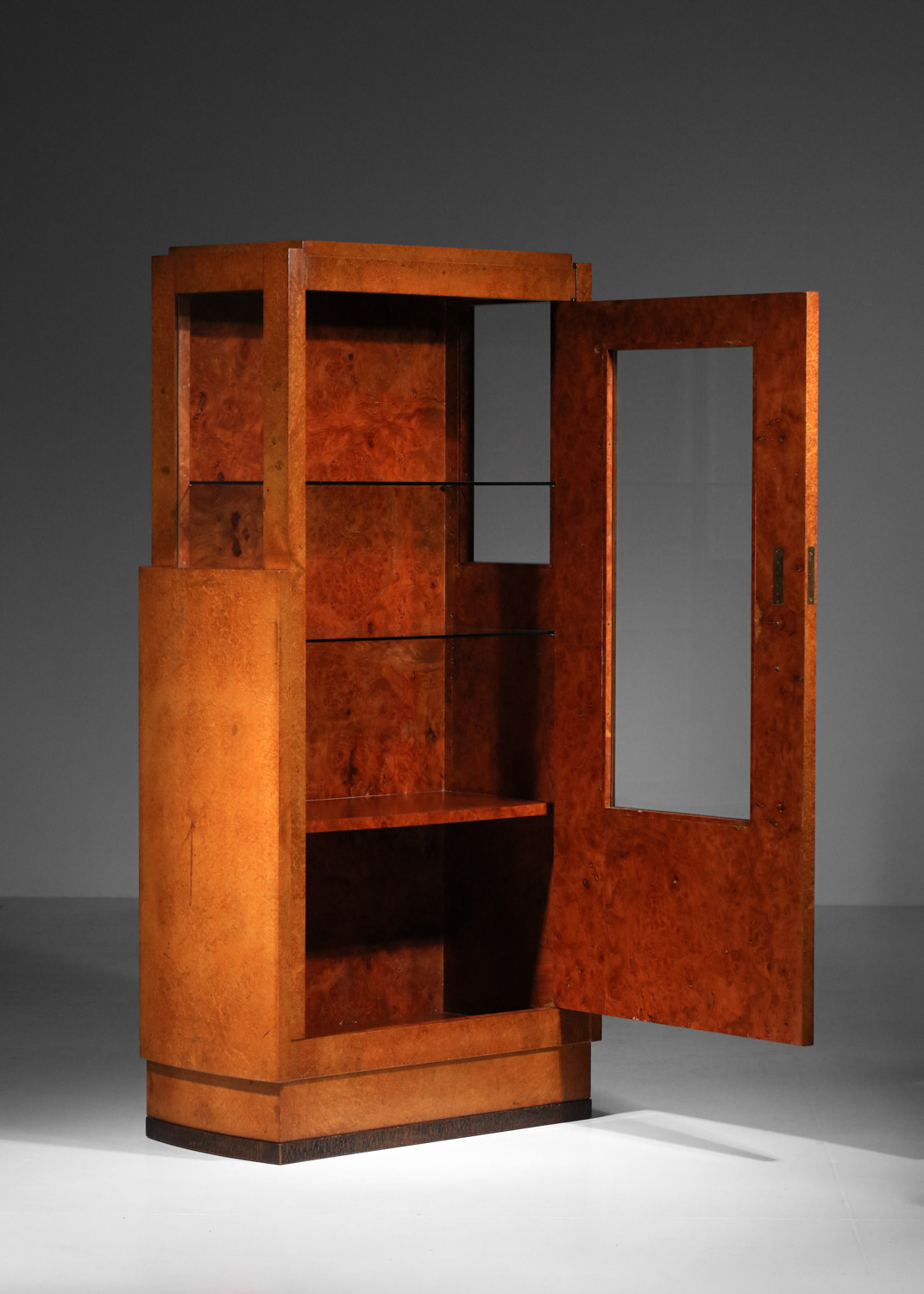 vitrine andré sornay en loupe d'amboine des années 30 art déco - G585