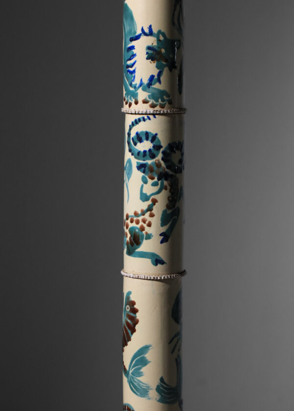 lampadaire des années 40 en céramique décor signes du zodiac - I100