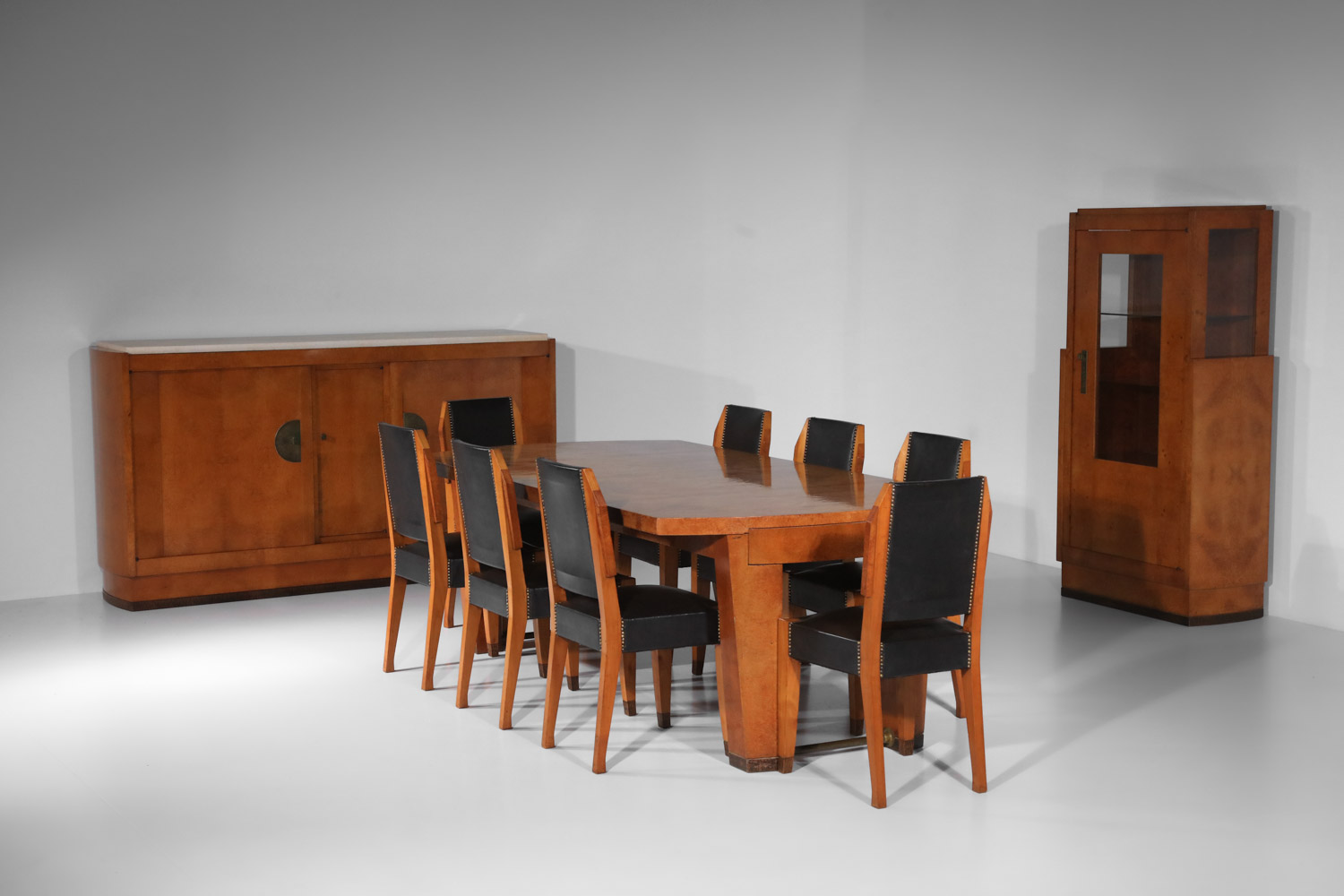 vitrine andré sornay en loupe d'amboine des années 30 art déco - G585
