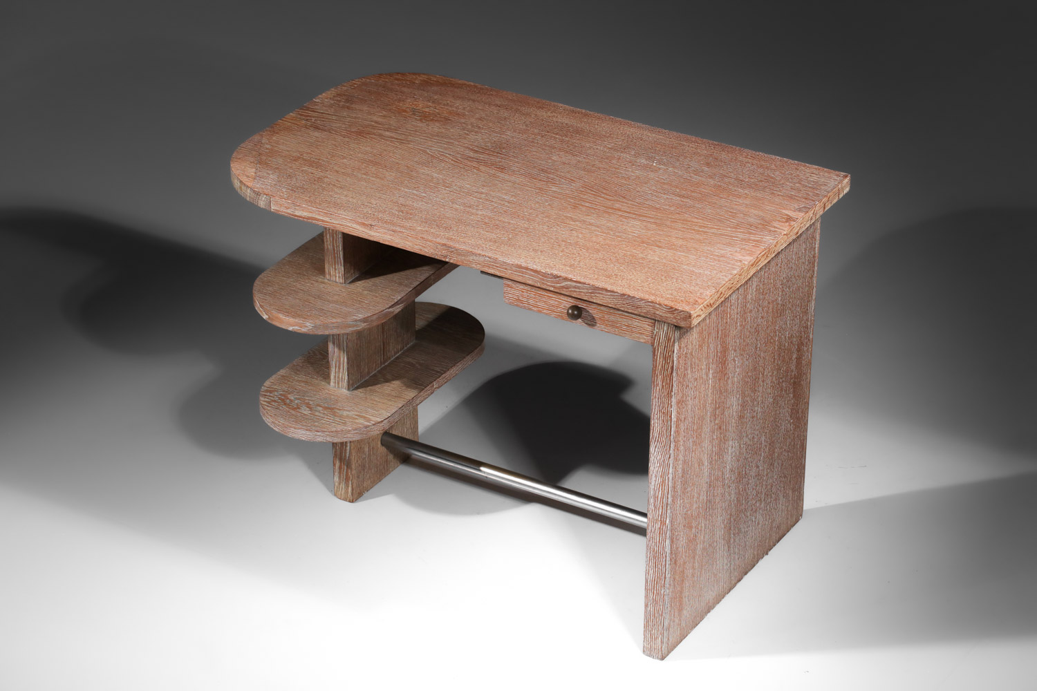bureau moderrniste en chêne cérusé style jean michel frank années 40 - J431