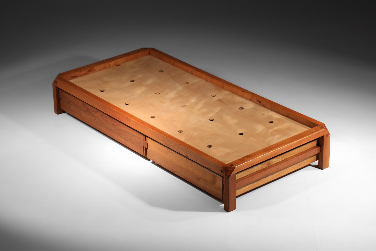day bed banquette L03 par pierre chapo en orme massif années 60 - G276