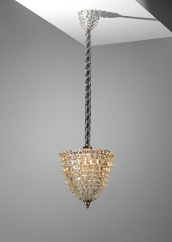 grand lustre Ercole Barovier en verre de Murano années 30 - I155