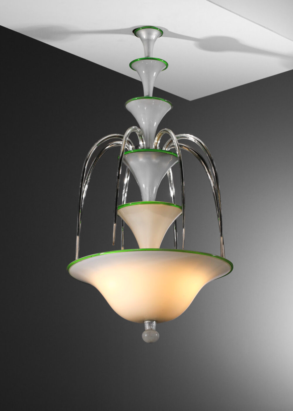 lustre en verre de murano attribué à napoleone martinuzzi pour venini des années 30 40 - J357