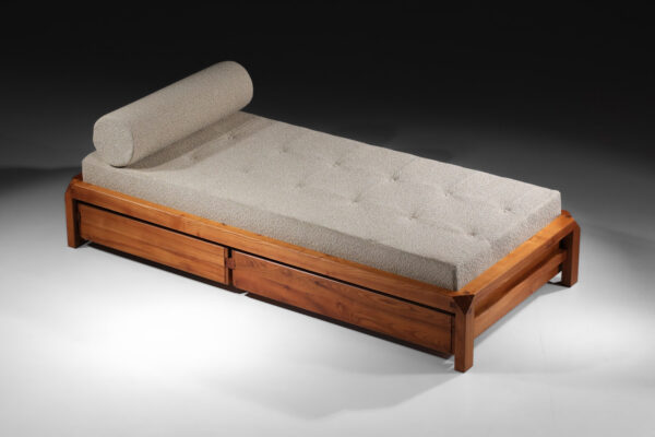 day bed banquette L03 par pierre chapo en orme massif années 60 - G276
