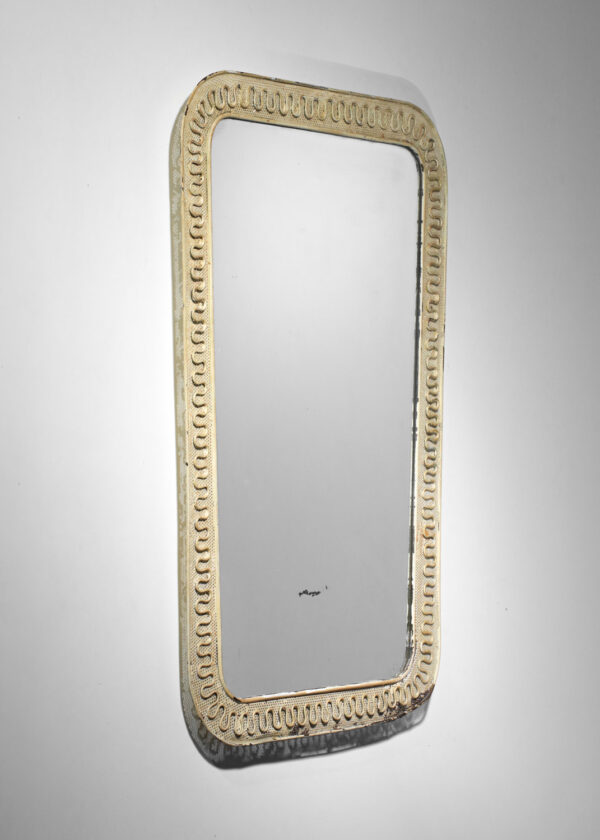miroir italien en rigitule et métal laqué - J207