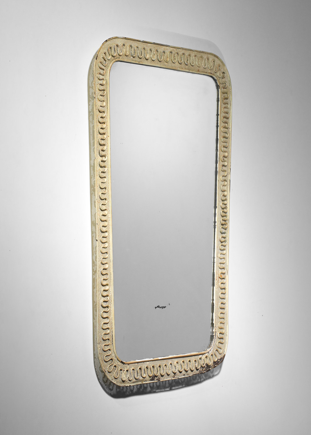 miroir italien en rigitule et métal laqué - J207