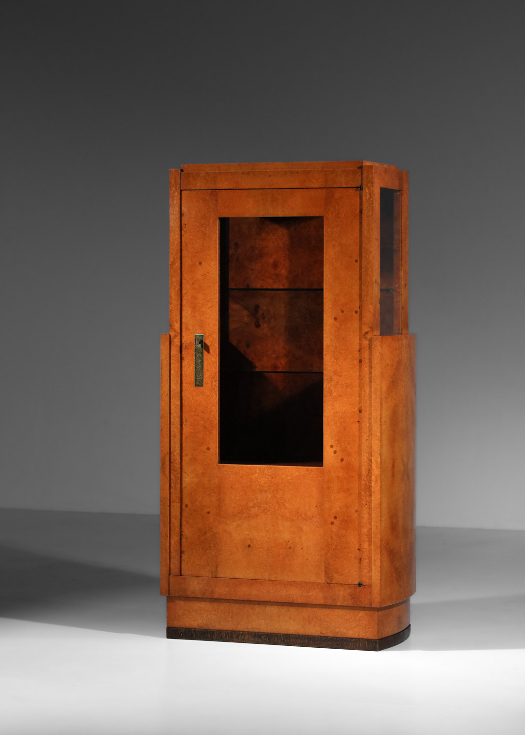 vitrine andré sornay en loupe d'amboine des années 30 art déco - G585