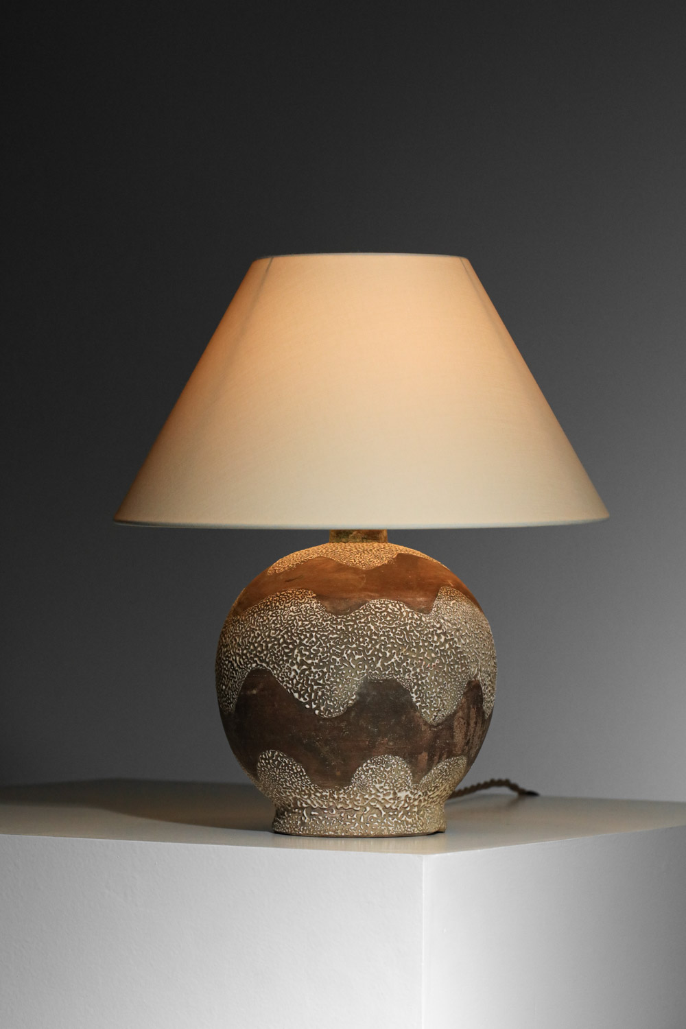 French 50's ceramic lamp in the style of Jean Besnard - I219 - Image 5