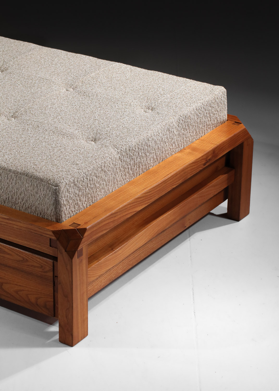 day bed banquette L03 par pierre chapo en orme massif années 60 - G276