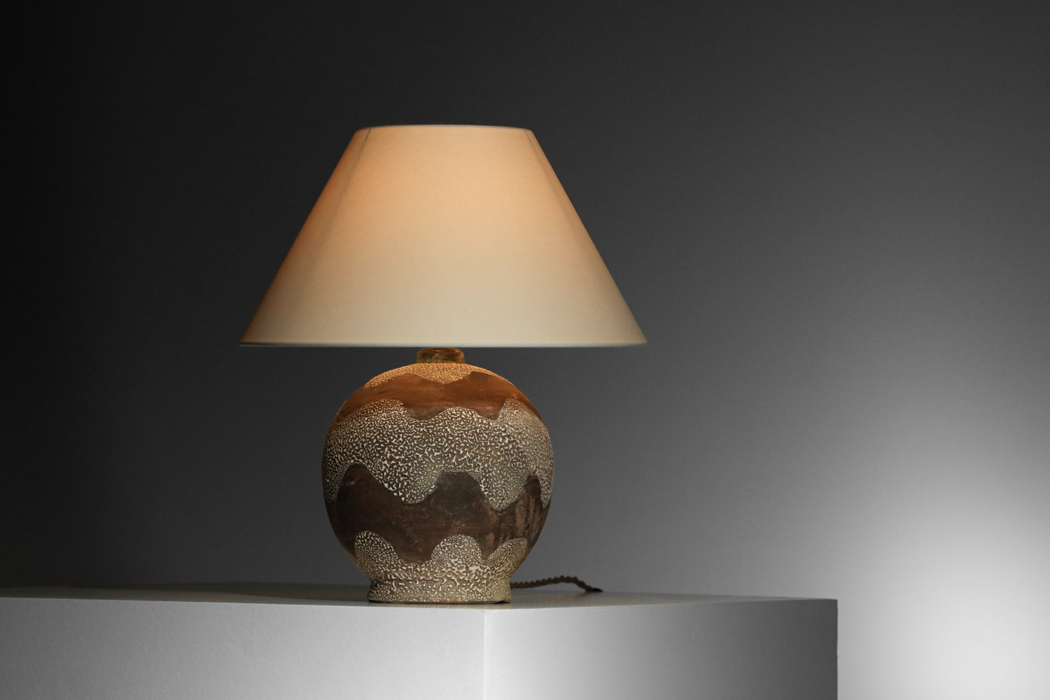 French 50's ceramic lamp in the style of Jean Besnard - I219 - Image 6