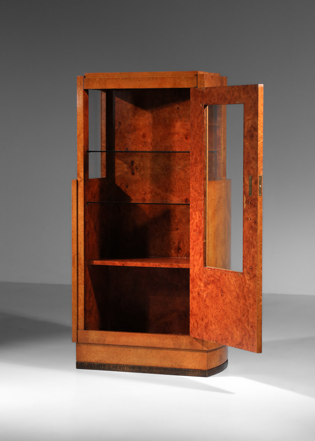 vitrine andré sornay en loupe d'amboine des années 30 art déco - G585