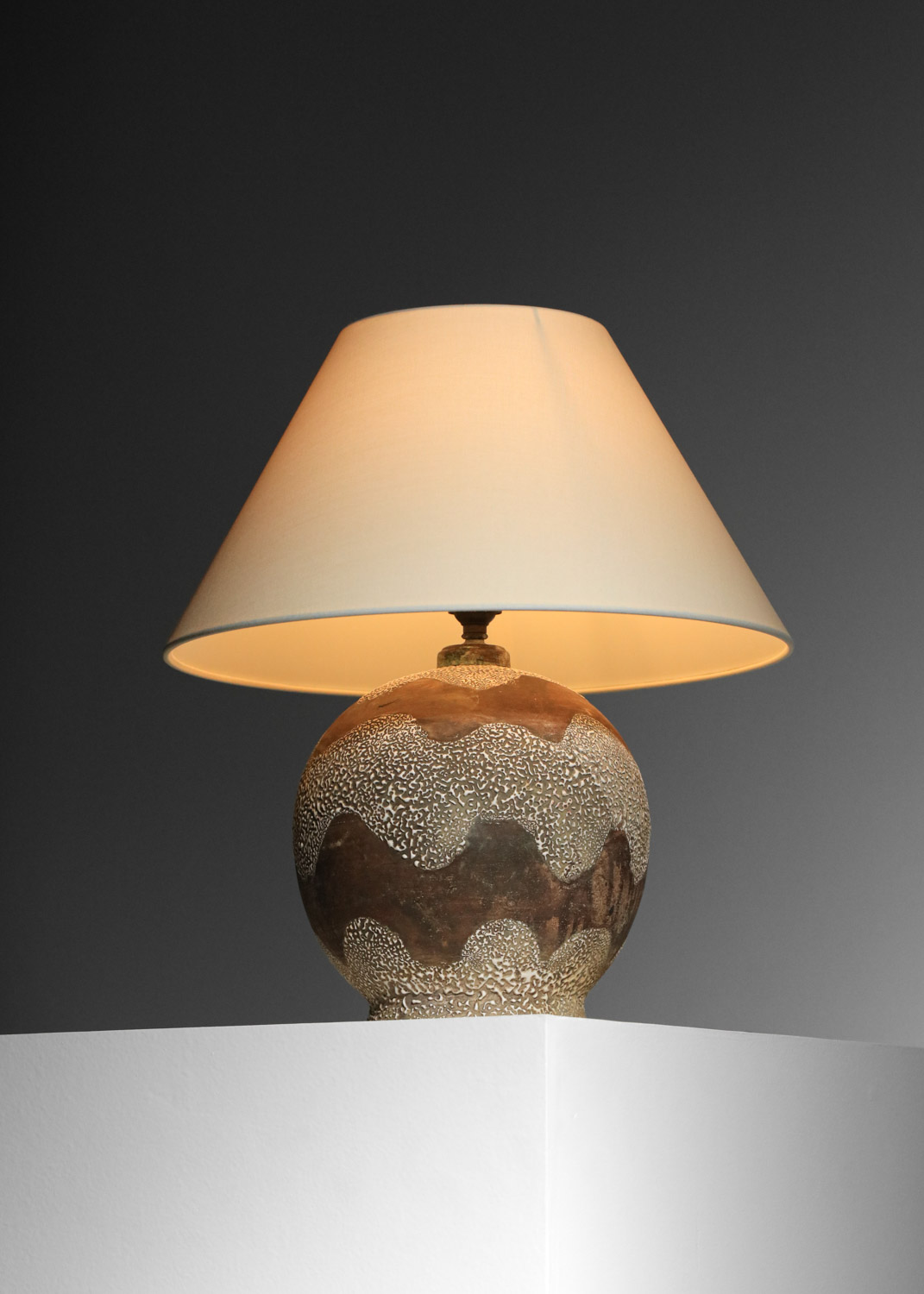 French 50's ceramic lamp in the style of Jean Besnard - I219 - Image 7