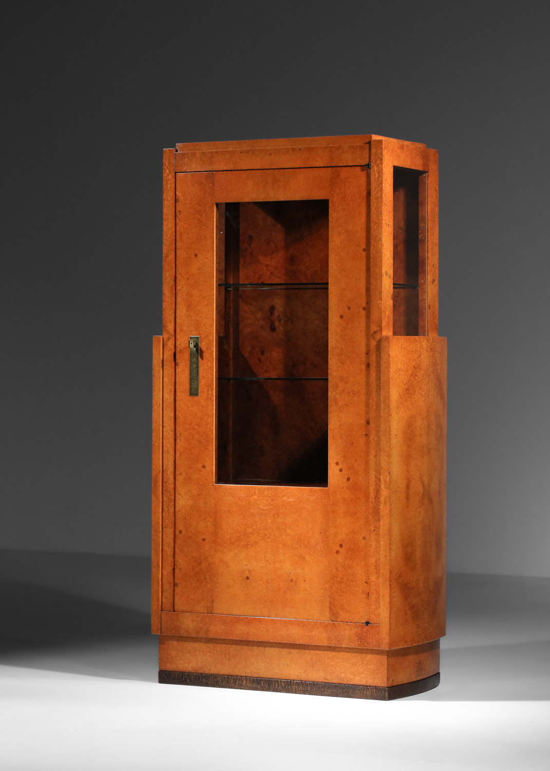 vitrine andré sornay en loupe d'amboine des années 30 art déco - G585