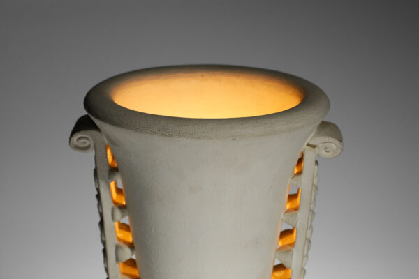 lampe à poser vasque Art Déco en plâtre années 40 - H141
