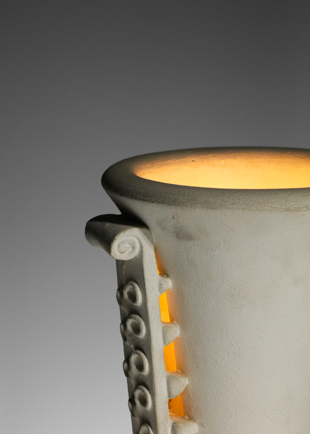 lampe à poser vasque Art Déco en plâtre années 40 - H141