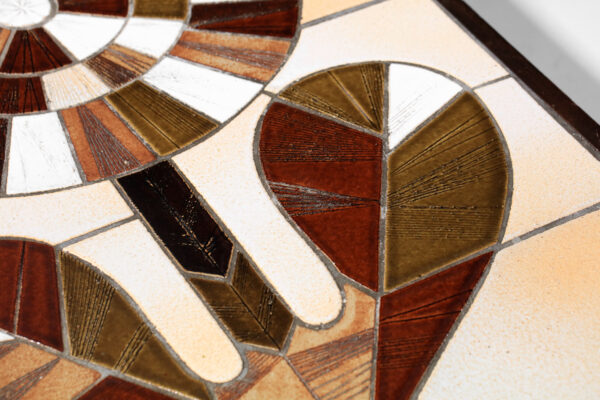 table basse en céramique roger capron fleur vallauris années 60 - G391