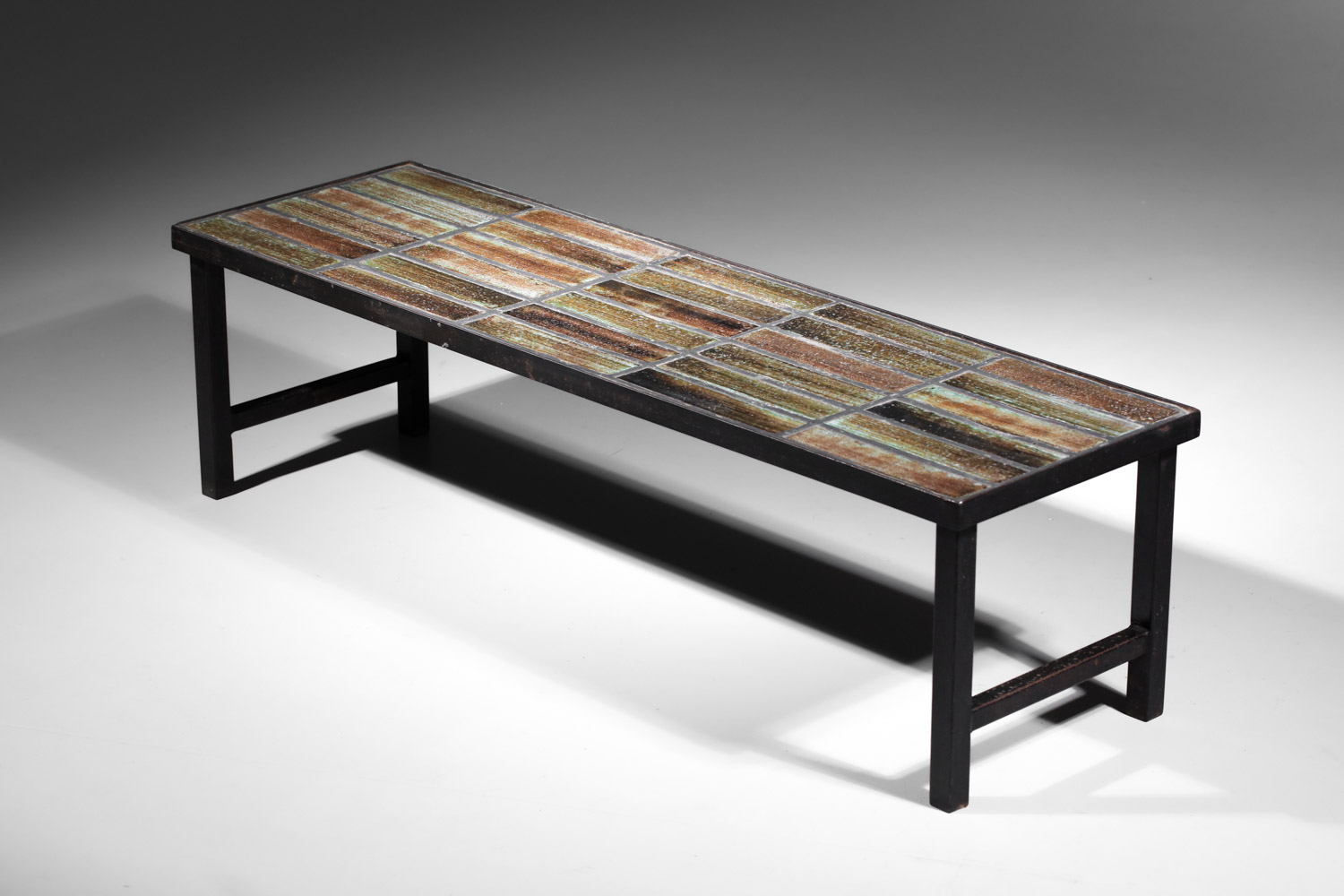 grande table basse en ceramique nicole raude années 60 carreaux J197