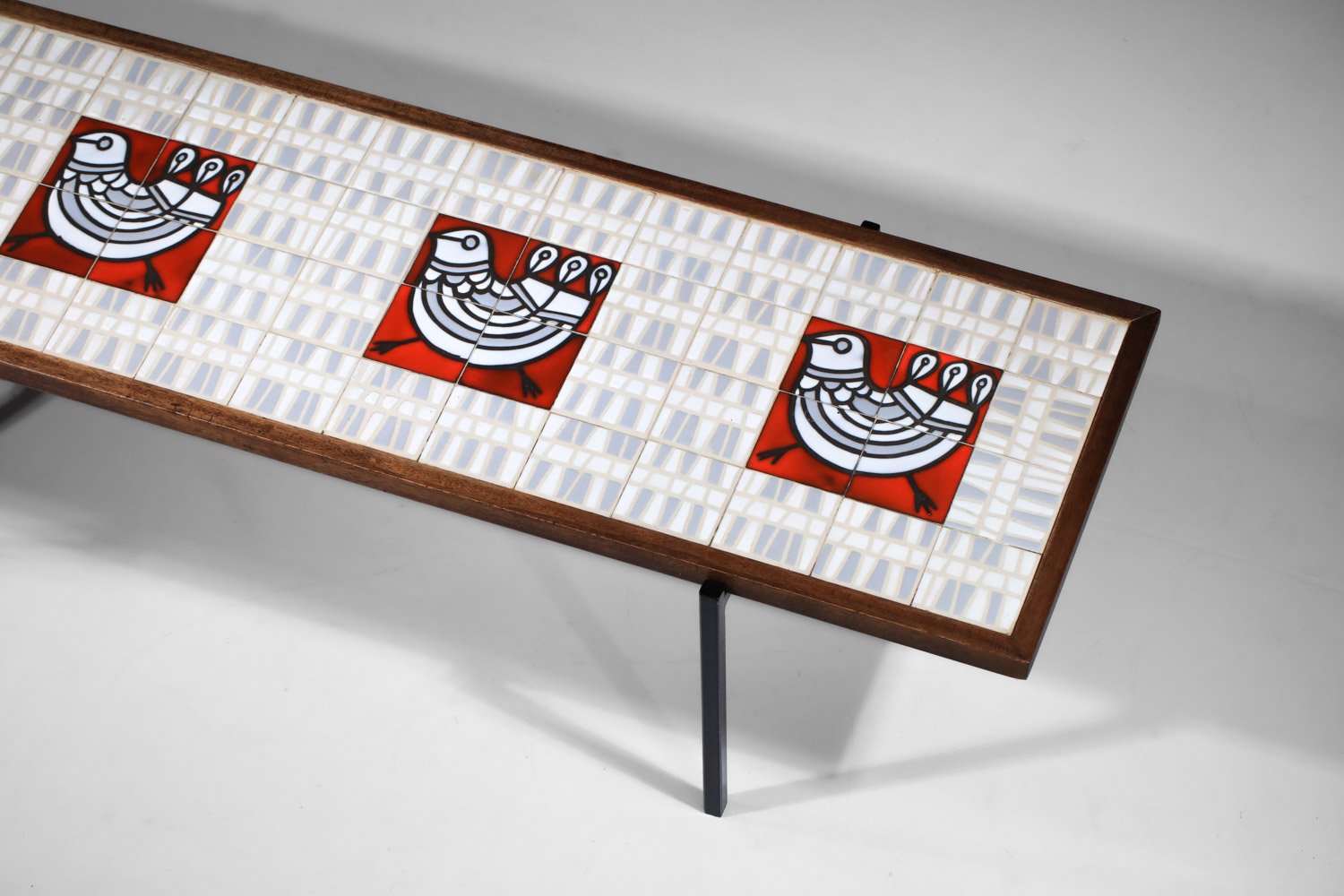 Roger Capron ceramic coffee table with roosters and hens, 1950s, Vallauris - E485 - Image 9