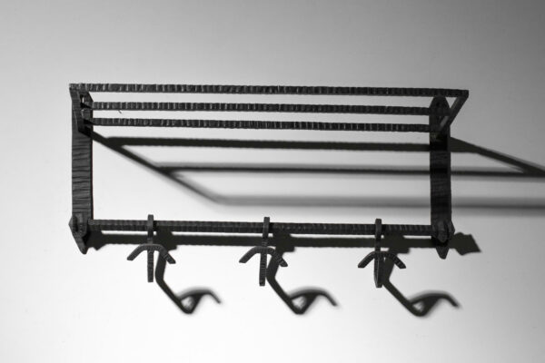 porte manteau patère en fer forgé battu des années 30 art déco - H021