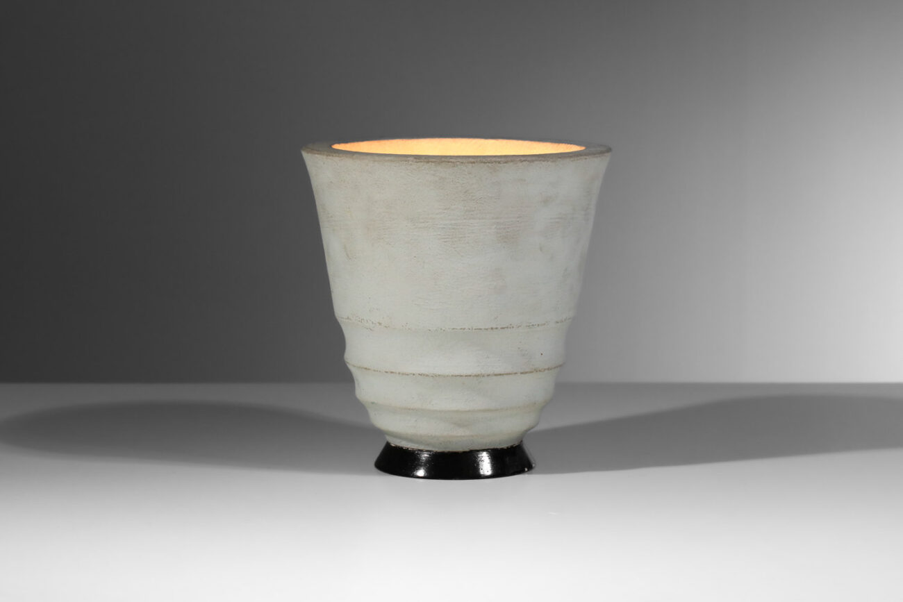 lampe à poser en forme de vasque en plâtre des années 30 - J230
