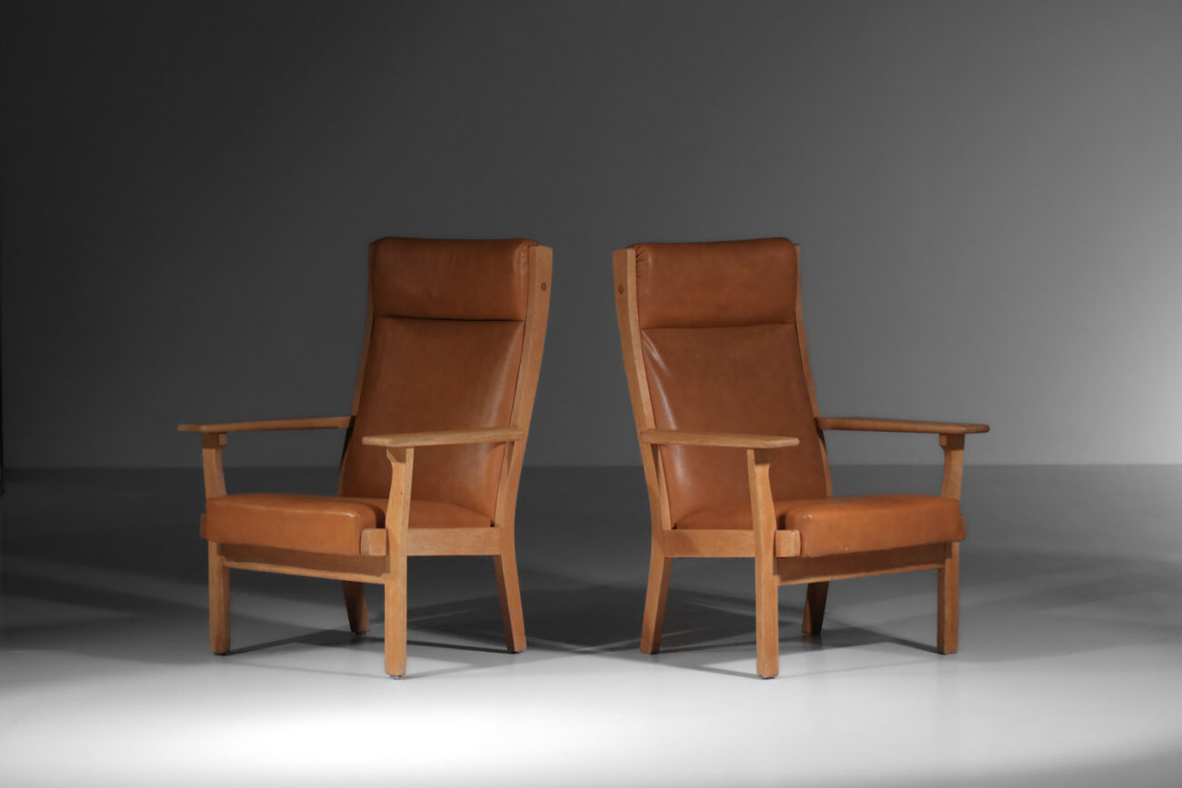 paire de fauteuils danois hans wegner pour getama GE181 - J220