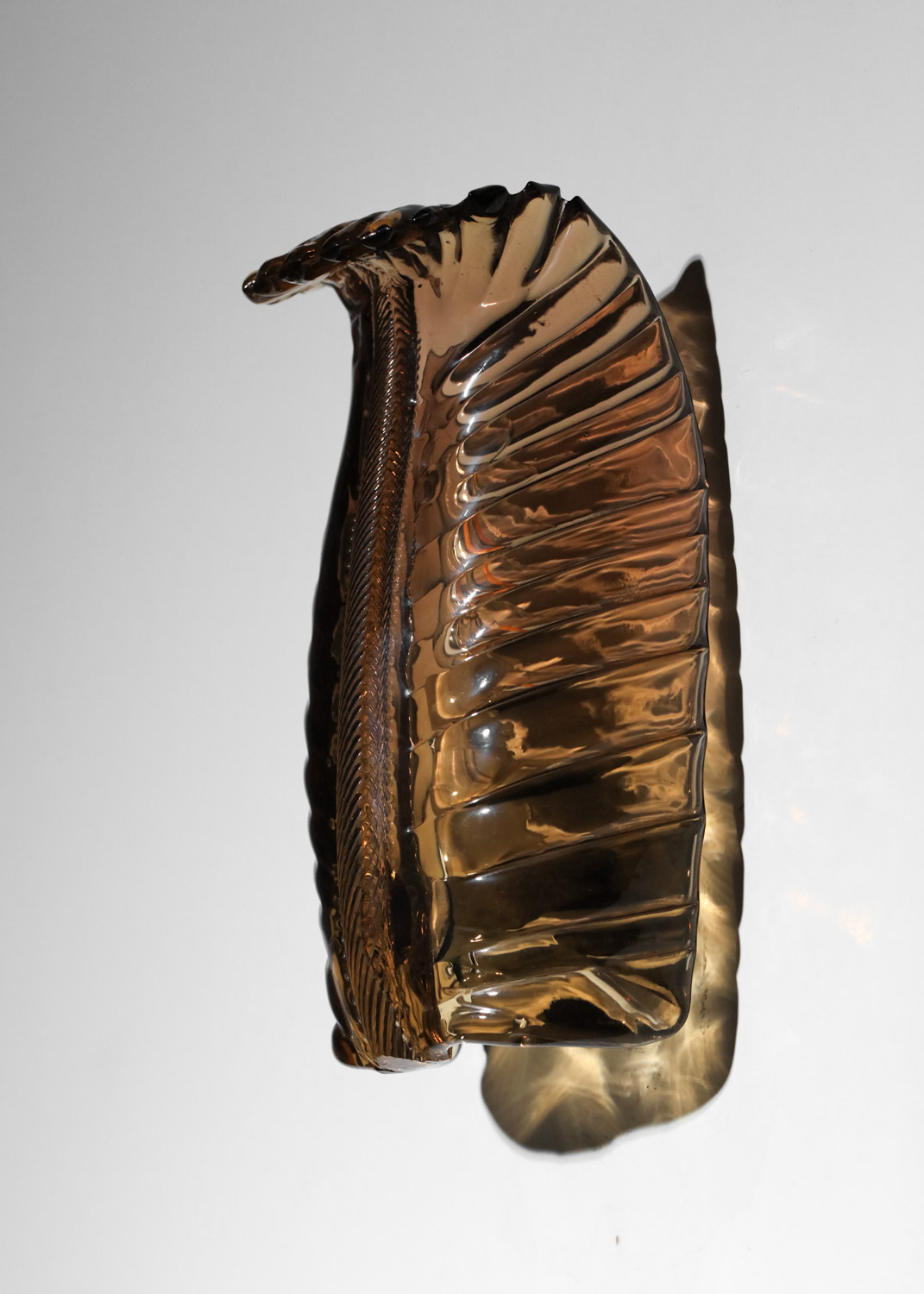 appliques italiennes en verre de murano ambré des années 50 venini J146