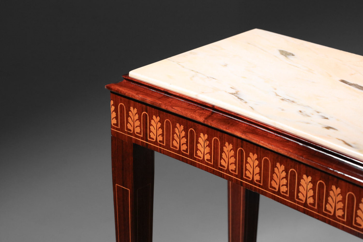 console itaienne attribué à paolo buffa marbre et marqueterie années 50 J327