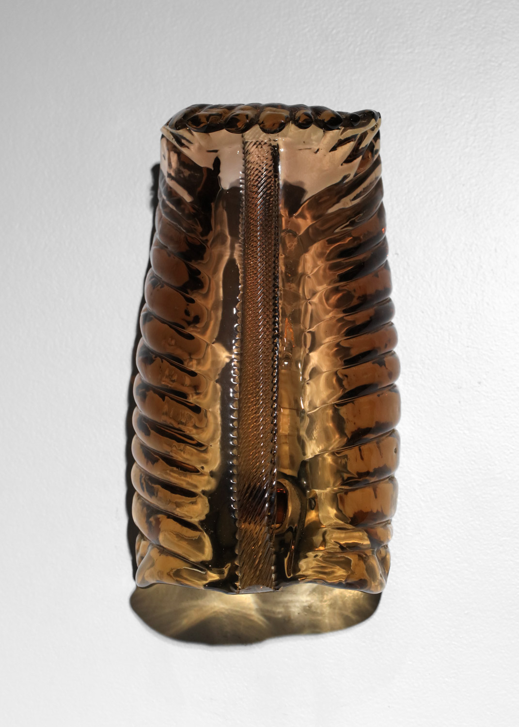 appliques italiennes en verre de murano ambré des années 50 venini J146