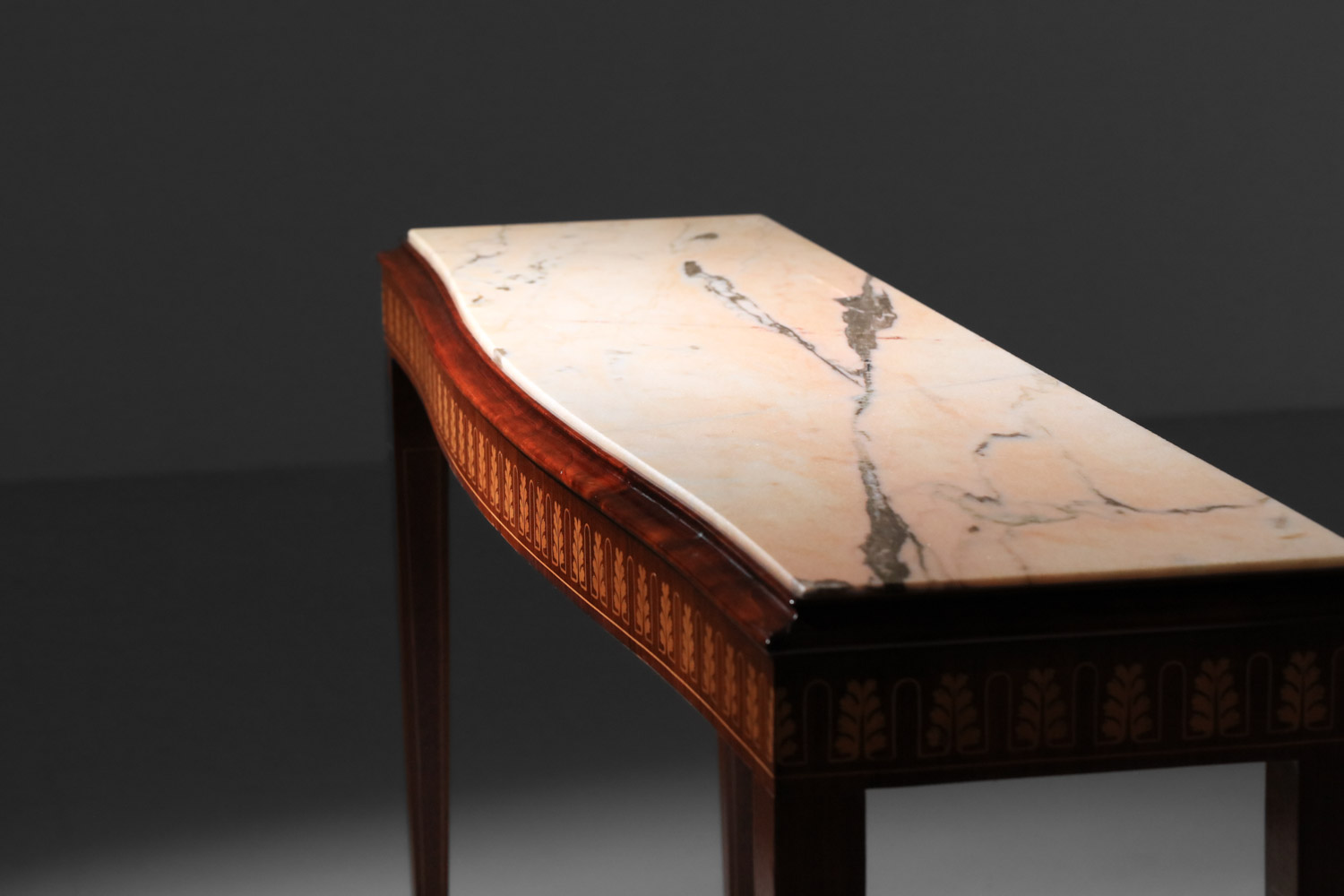 console itaienne attribué à paolo buffa marbre et marqueterie années 50 J327