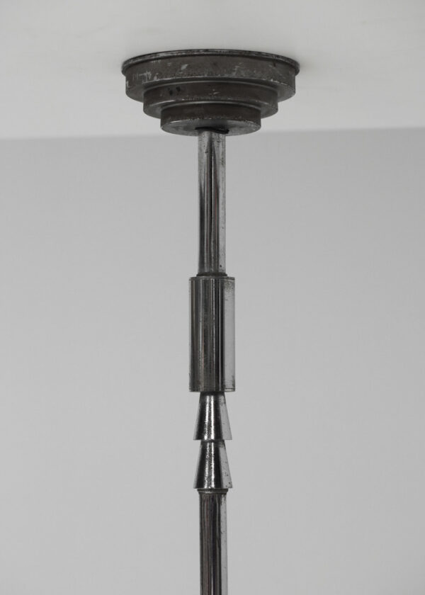 Suspension française moderniste des années 40 attribuée à Boris Lacroix laiton nickelé -I658