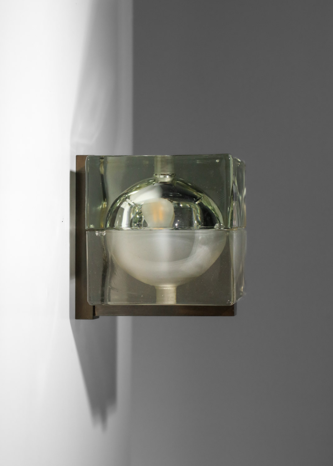 paire d'appliques italiennes alessandro mendini pour fidenza vetraria cube en verre - I593