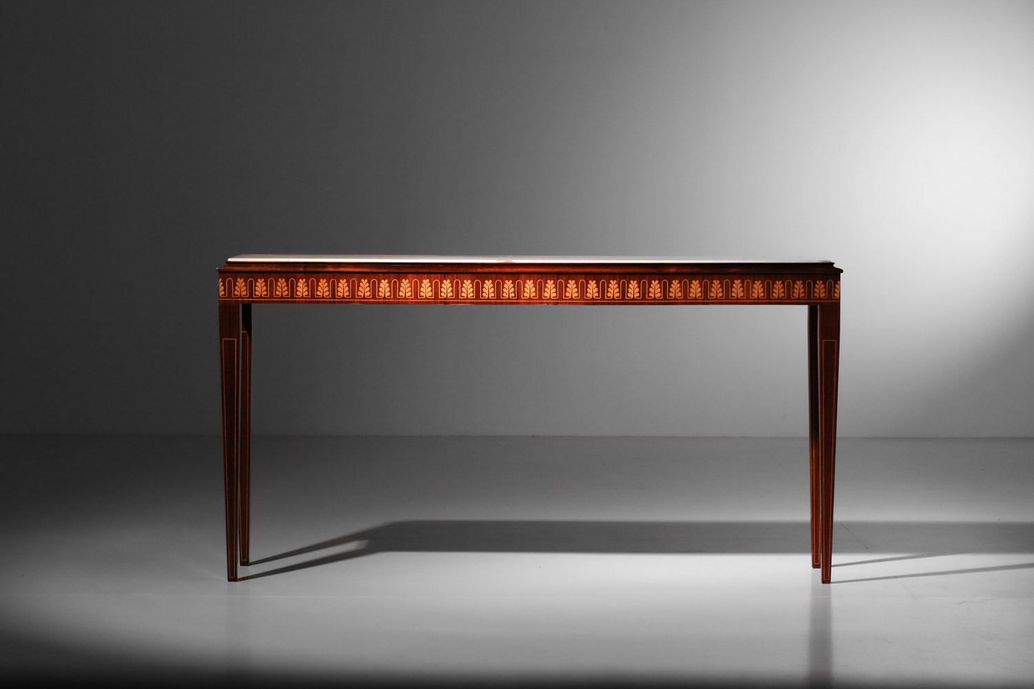 console itaienne attribué à paolo buffa marbre et marqueterie années 50 J327