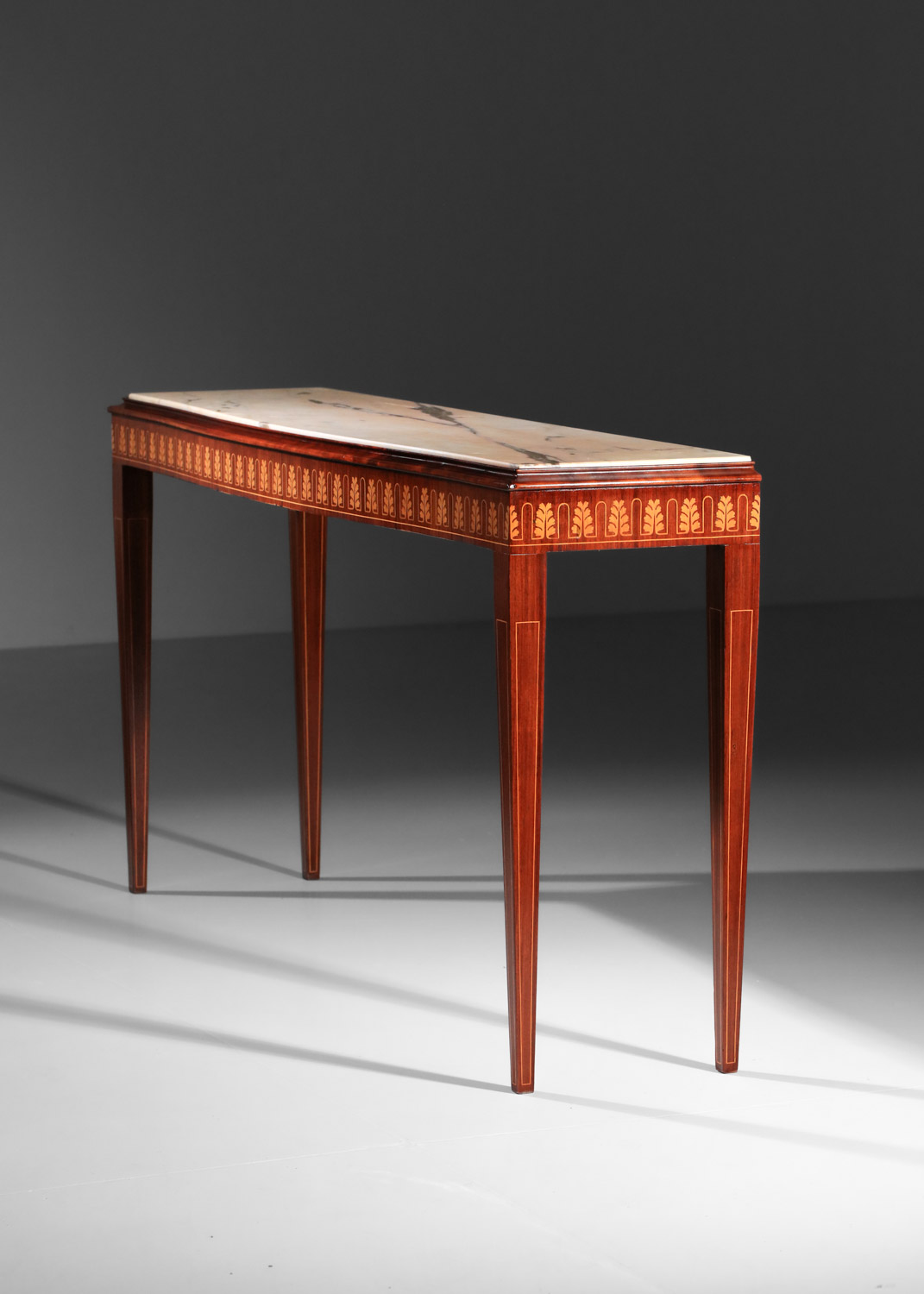 console itaienne attribué à paolo buffa marbre et marqueterie années 50 J327