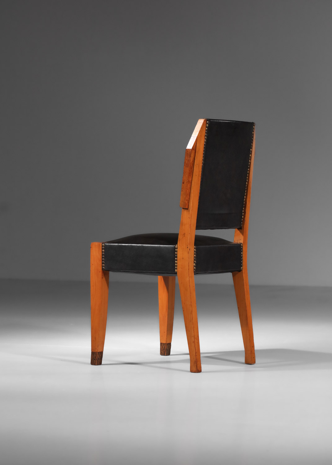 table de salle à manger et 8 chaises andré sornay en loupe d'amboine des années 30 art déco - G582 - G583