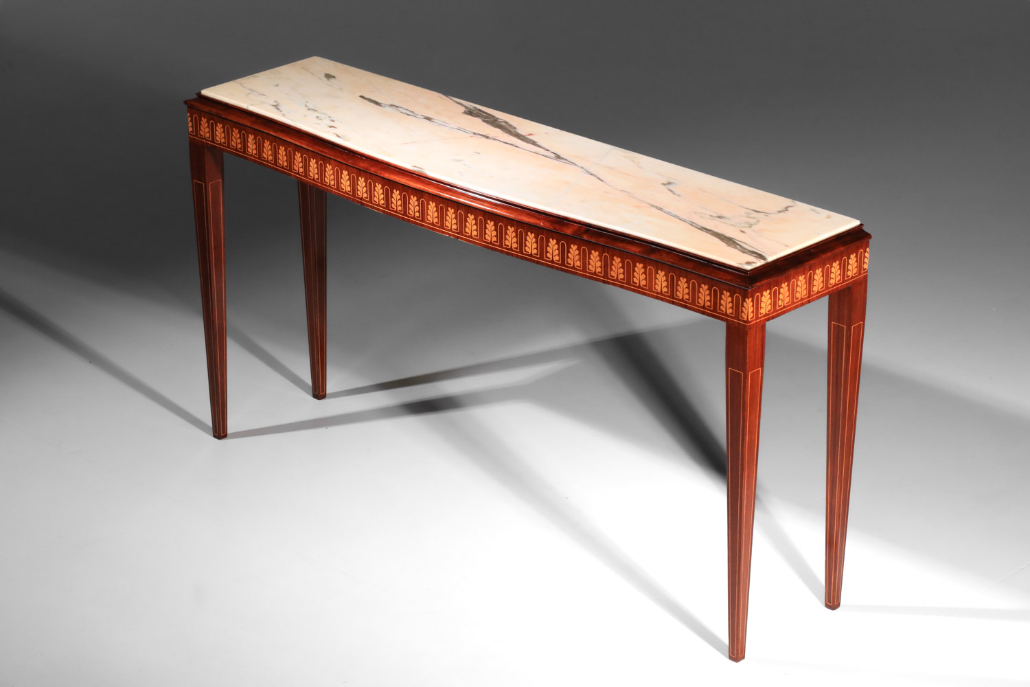 console itaienne attribué à paolo buffa marbre et marqueterie années 50 J327