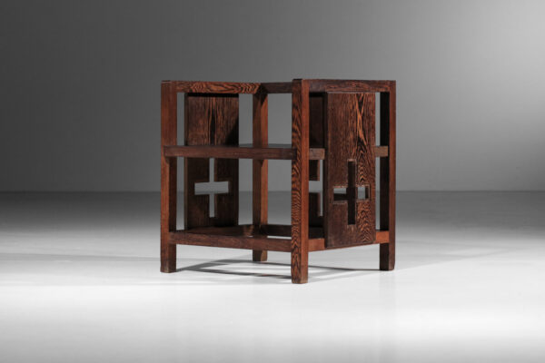 4 fauteuils en bois de palmier années 40 modernistes - J330