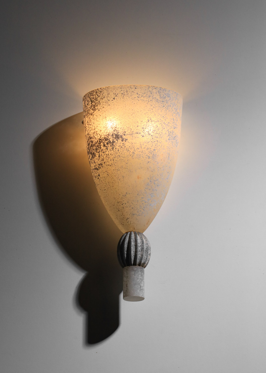grande applique seguso des années 70 en verre givré murano J111