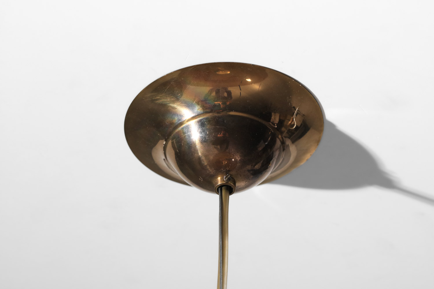 grand lustre italien soucoupe en verre fumé des années 70 - J138