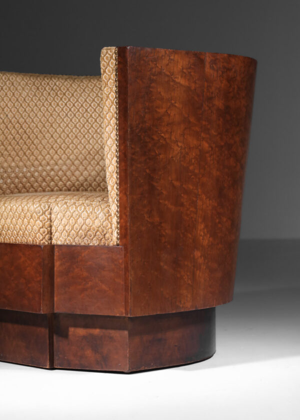 fauteuil art déco en bois de loupe Roswag paris années 30 40 - J254
