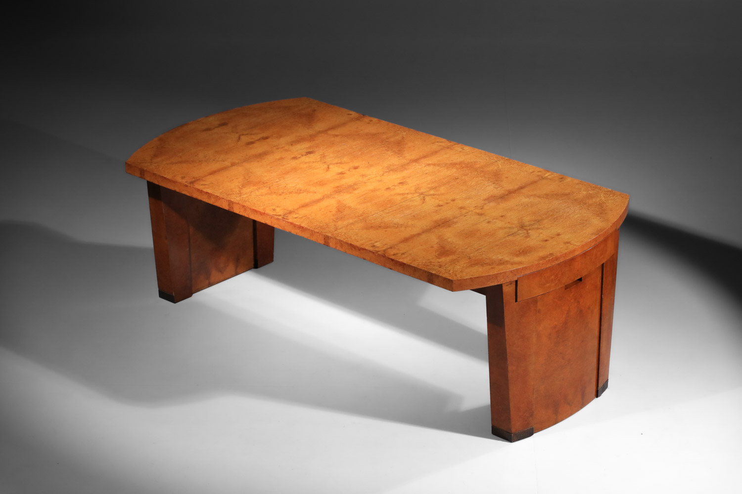 table de salle à manger et 8 chaises andré sornay en loupe d'amboine des années 30 art déco - G582 - G583