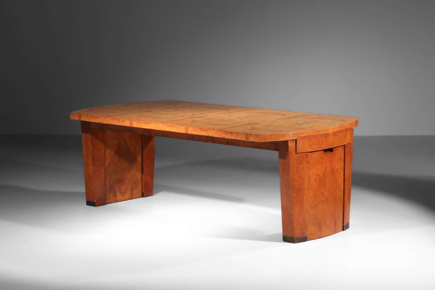 table de salle à manger et 8 chaises andré sornay en loupe d'amboine des années 30 art déco - G582 - G583